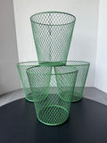 4-Piece Green Metal Wire Wastebaskets or Planter Baskets