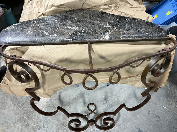 Marble Top Console with Metal Base ***READ DESCRIPTION CAREFULLY***
