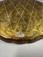 Round Gold And Red Scalloped Edge Italian Florentine Tray