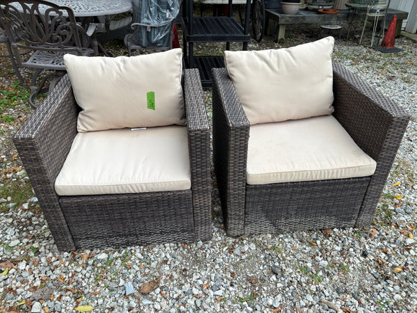 All Weather Wicker patio Chair Pair