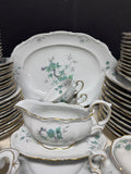 87-Piece Mitterteich Bavarian Green Ming Floral China Set