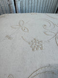 Bombay Company Wooden Storage Ottoman with Floral Embroidered Cushion