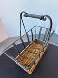 Woven Rattan & Braided Metal Basket