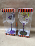 Halloween Wine Glasses - Pair / Appears Unused