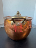 Ruffoni Historia Italian Hammered Copper Pot with Brass Handles & Acorn Lid Handle