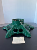 John Wright Vintage Heirloom Green Cast Iron Snowflake Christmas Tree Stand in Box