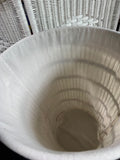 Sturdy Plastic Woven Wicker Round Lidded Hamper with Liner