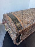 Asian Inspired Woven Bamboo & Rattan Vintage Storage Chest