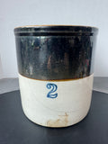 Two Tone 2-Gallon Vintage Stoneware Crock