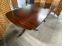 Henkel Harris Double Pedestal Dining Table with (3) Leaves and Table Pads, NO CHAIRS***HEAVY ITEM***