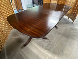 Henkel Harris Double Pedestal Dining Table with (3) Leaves and Table Pads, NO CHAIRS***HEAVY ITEM***