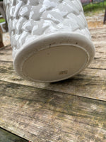 Ceramic Basket Weave Planter W/Scalloped Rim