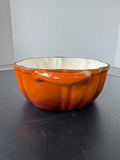 Orange Smith & Clark Ironworks 2 Qt Enameled Cast Iron Pumpkin Dutch Oven