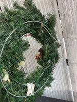 Small Faux Fir Wreath with Cream Colored Bow