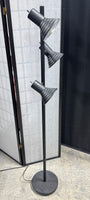 Black Metal 3-Shade Adjustable Floor Lamp (WORKS) (2 AVAILABLE—PRICED INDIVIDUALLY AT $35 EACH)