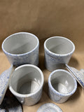 Blue Speckled Stoneware Canister Set - 4 Pieces