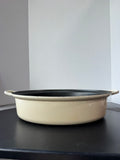 Le Creuset #45 Cast Iron Enamel Open Oval Roaster in Cream