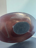Oval Vintage Copper Carved Pedestal Tray