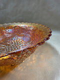 Marigold Carnival Glass Grapes Bowl