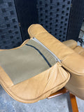 Hjellegjerde Mobler Leather Chair on Casters with Ottoman