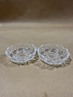 Pair Of Clear Glass Salt Cellars