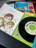 Lot of Assorted Children’s Story Books with 45 RPM Vinyl & Single Vinyl in Case