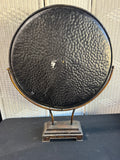 Large Hammered Metal Tole Painted Tray on Stand