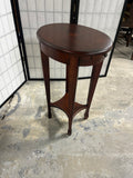 Petite Oval Side Table with Tray Pullout