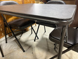 Brown Folding Card Table with 4 Folding Chairs by Meco/Sudden Comfort Corp