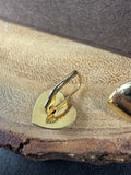 14K Gold Heart Leverback Earrings