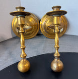 Pair of Vintage Brass Spindle Wall Sconces