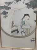 Asian Watercolor with Custom Mat & Gold Frame