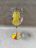 Handpainted Lolita “Not Tonight” Wine Glass With Case