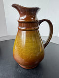 Green Rustic Wood Look Ceramic Pitcher Vase