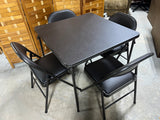 Brown Folding Card Table with 4 Folding Chairs by Meco/Sudden Comfort Corp