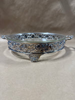 Round Silver Plate Pyrex Dish Holder