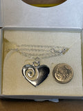 Silver Tone Heart Necklace