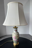 Asian Inspired Pink Peony Ceramic Vase Lamp (WORKS)