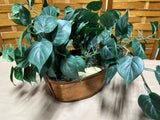 Faux Greenery in Copper Tone Basket