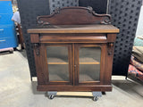 Antique Cabinet with Glass Front Doors, with Key
