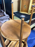 Baker Petite Round Accent Table with Drawer; Optional Casters