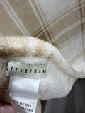 Pottery Barn Cream And Tan Fleece Blanket