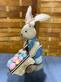 Easter Bunny with Wheelbarrow of Eggs