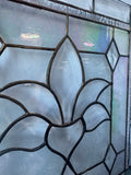 Clear Beveled & Iridescent Glass Lotus Window Decor