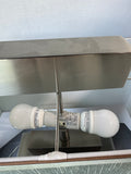 Large Brushed Nickel Dual Bulb Lamp with Powder Blue Shade (WORKS)