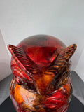 Pier 1 Imports Red & Gold Foil Large Ceramic Owl