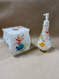 Acrylic Colorful Fish Tissue Cover And Soap Dispenser
