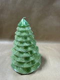 Christmas Tree Shaped Glitter Candle - Appears Unused