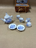 Delton Mini Tea Set With Wicker Basket Set