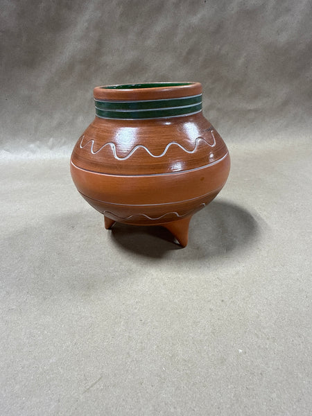 Footed Mexican Pottery Bean Pot READ DESCRIPTION